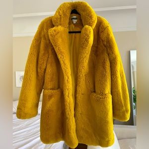 Apparis Sophie Faux Fur Coat, Golden Yellow
